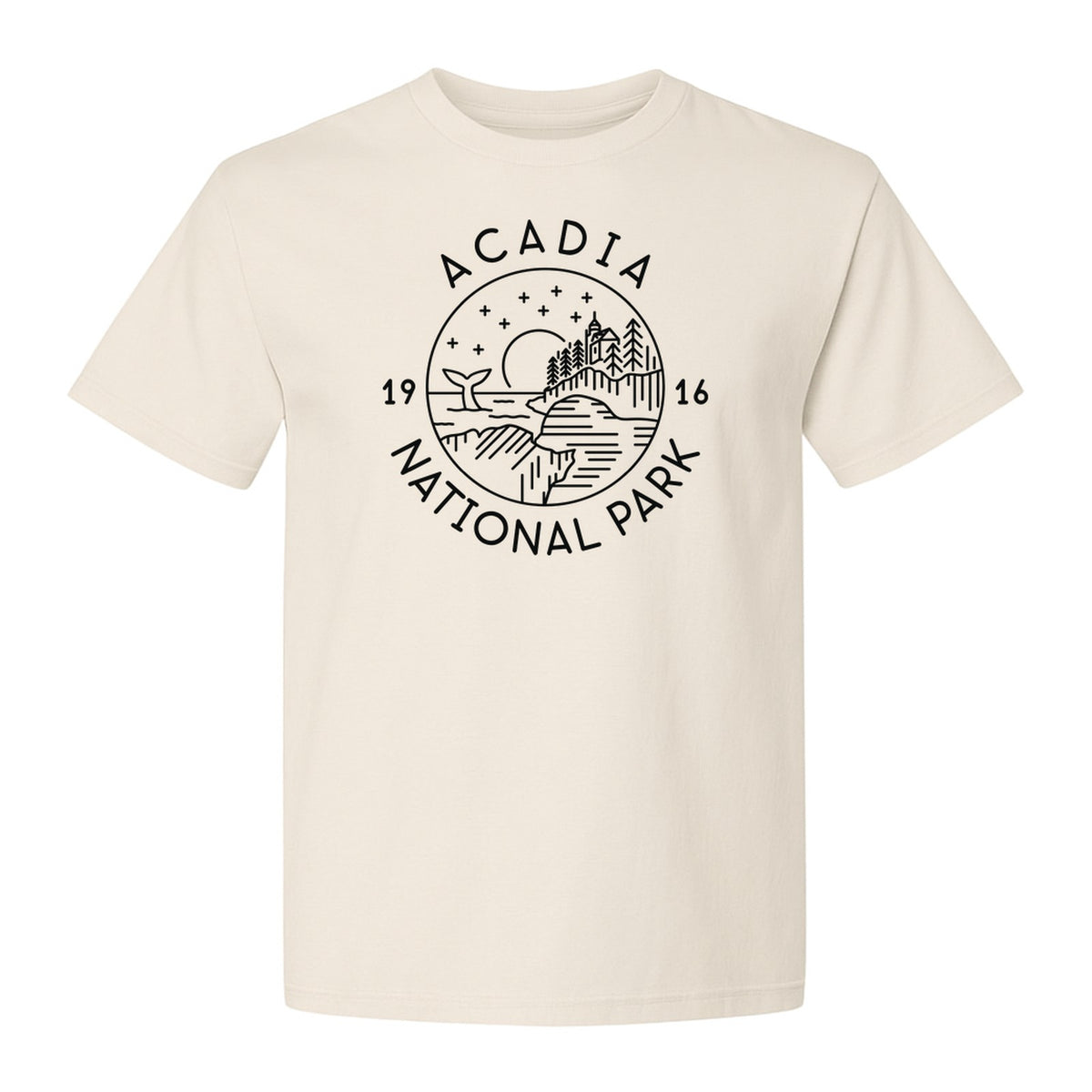 Acadia National Park T-Shirt, Maine Mountain Landscape Graphic for Hiking and Camping Trips