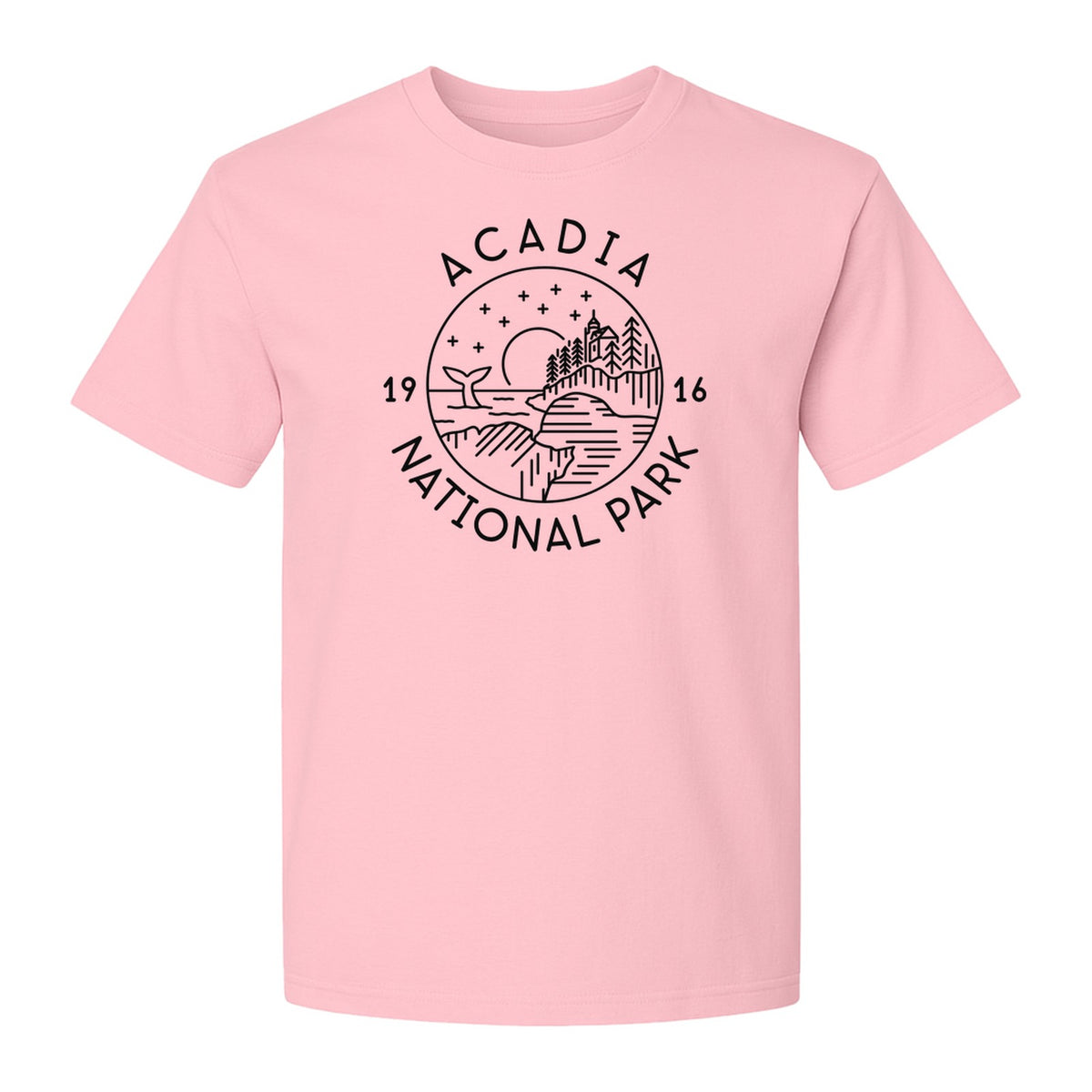 Acadia National Park T-Shirt, Maine Mountain Landscape Graphic for Hiking and Camping Trips
