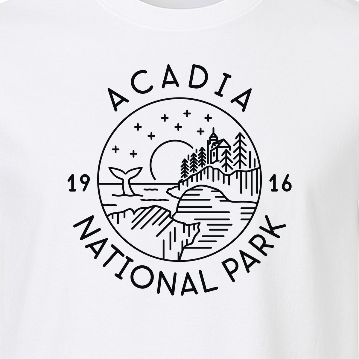 Acadia National Park T-Shirt, Maine Mountain Landscape Graphic for Hiking and Camping Trips