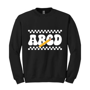ABCD Teacher Sweatshirt, Kindergarten Teacher Sweatshirt, Teacher Gift Sweater, Teacher Squad Gift Sweatshirt, Teacher