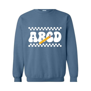 ABCD Teacher Sweatshirt, Kindergarten Teacher Sweatshirt, Teacher Gift Sweater, Teacher Squad Gift Sweatshirt, Teacher