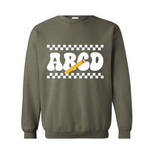 ABCD Teacher Sweatshirt, Kindergarten Teacher Sweatshirt, Teacher Gift Sweater, Teacher Squad Gift Sweatshirt, Teacher