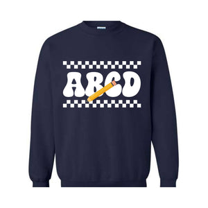 ABCD Teacher Sweatshirt, Kindergarten Teacher Sweatshirt, Teacher Gift Sweater, Teacher Squad Gift Sweatshirt, Teacher