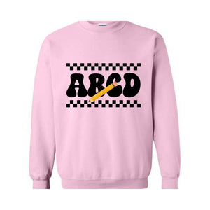 ABCD Teacher Sweatshirt, Kindergarten Teacher Sweatshirt, Teacher Gift Sweater, Teacher Squad Gift Sweatshirt, Teacher
