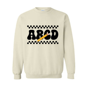 ABCD Teacher Sweatshirt, Kindergarten Teacher Sweatshirt, Teacher Gift Sweater, Teacher Squad Gift Sweatshirt, Teacher