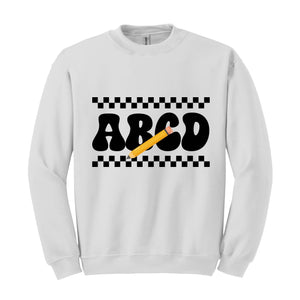 ABCD Teacher Sweatshirt, Kindergarten Teacher Sweatshirt, Teacher Gift Sweater, Teacher Squad Gift Sweatshirt, Teacher