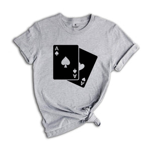 Ace of Spades Playing Card T-Shirt, Two Aces T-Shirt, Playing Card Shirt, Gambling Tee, Funny Gambler Shirt