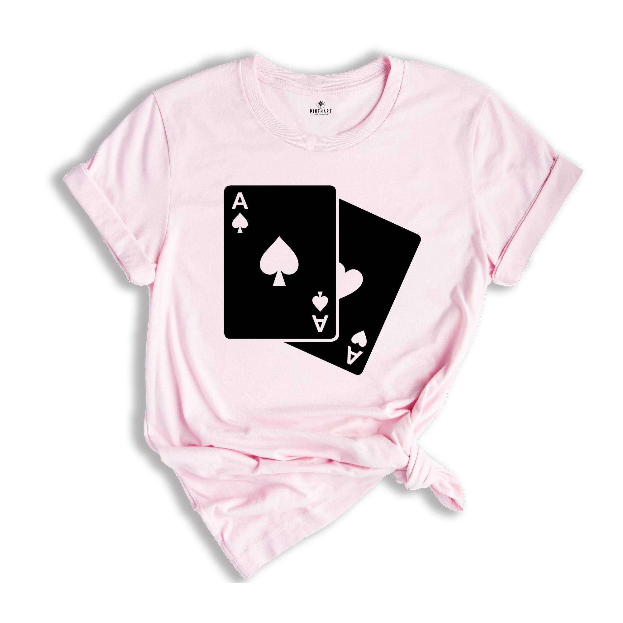 Ace of Spades Playing Card T-Shirt, Two Aces T-Shirt, Playing Card Shirt, Gambling Tee, Funny Gambler Shirt