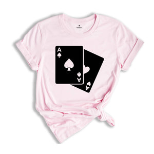 Ace of Spades Playing Card T-Shirt, Two Aces T-Shirt, Playing Card Shirt, Gambling Tee, Funny Gambler Shirt