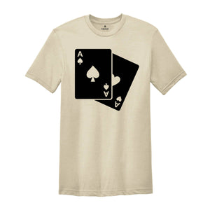 Ace of Spades Playing Card T-Shirt, Two Aces T-Shirt, Playing Card Shirt, Gambling Tee, Funny Gambler Shirt