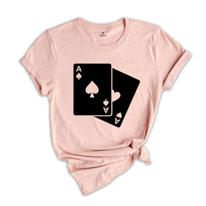 Ace of Spades Playing Card T-Shirt, Two Aces T-Shirt, Playing Card Shirt, Gambling Tee, Funny Gambler Shirt