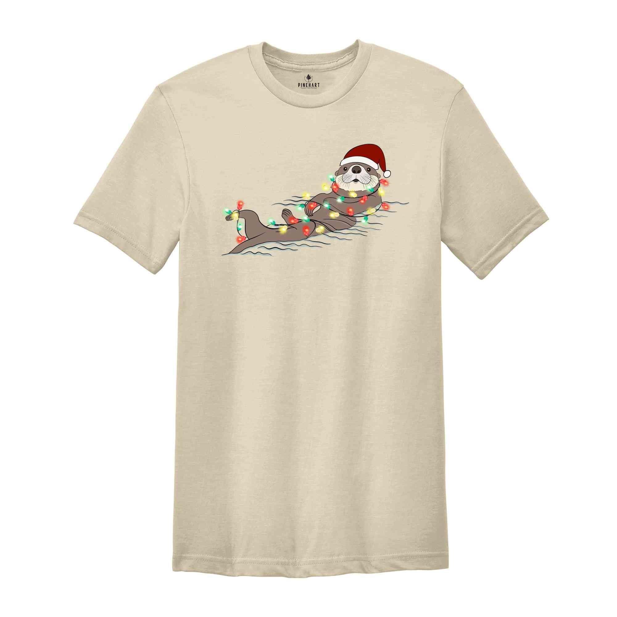 Adorable Christmas Otter Shirt, Cute Christmas Costume, Christmas Party Animal Tee, Christmas Night Tee, 2025 Christmas Gift