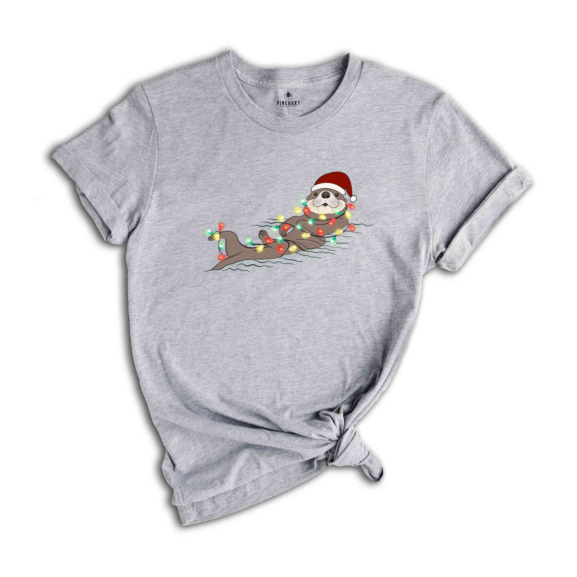Adorable Christmas Otter Shirt, Cute Christmas Costume, Christmas Party Animal Tee, Christmas Night Tee, 2025 Christmas Gift