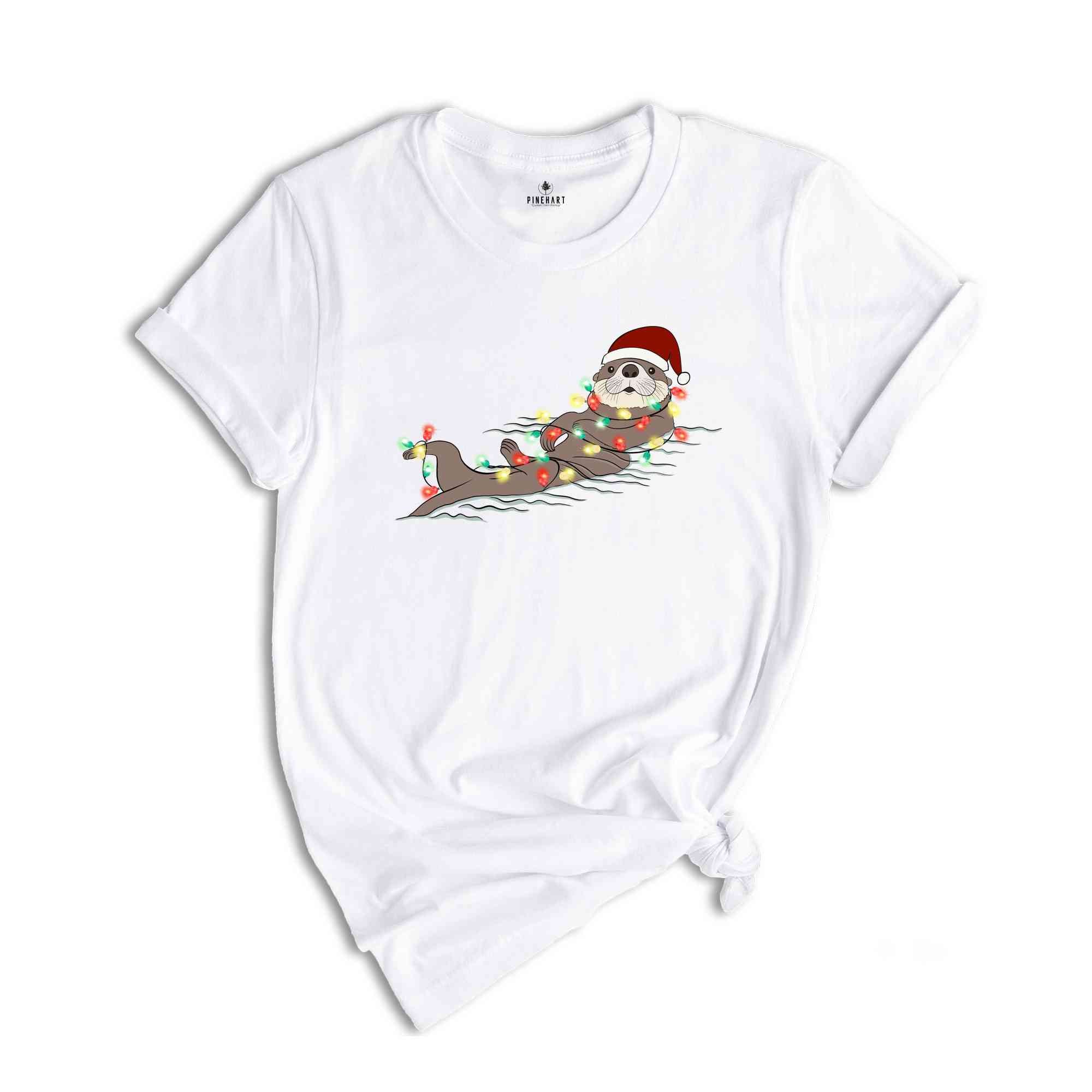 Adorable Christmas Otter Shirt, Cute Christmas Costume, Christmas Party Animal Tee, Christmas Night Tee, 2025 Christmas Gift