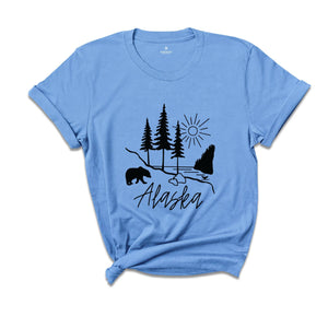 Alaska Shirts, Alaska State Map Shirt, Alaska State Shirt, Alaska Football Shirt, Alaska Gifts, Alaska Apparel, Alaskan University Tee