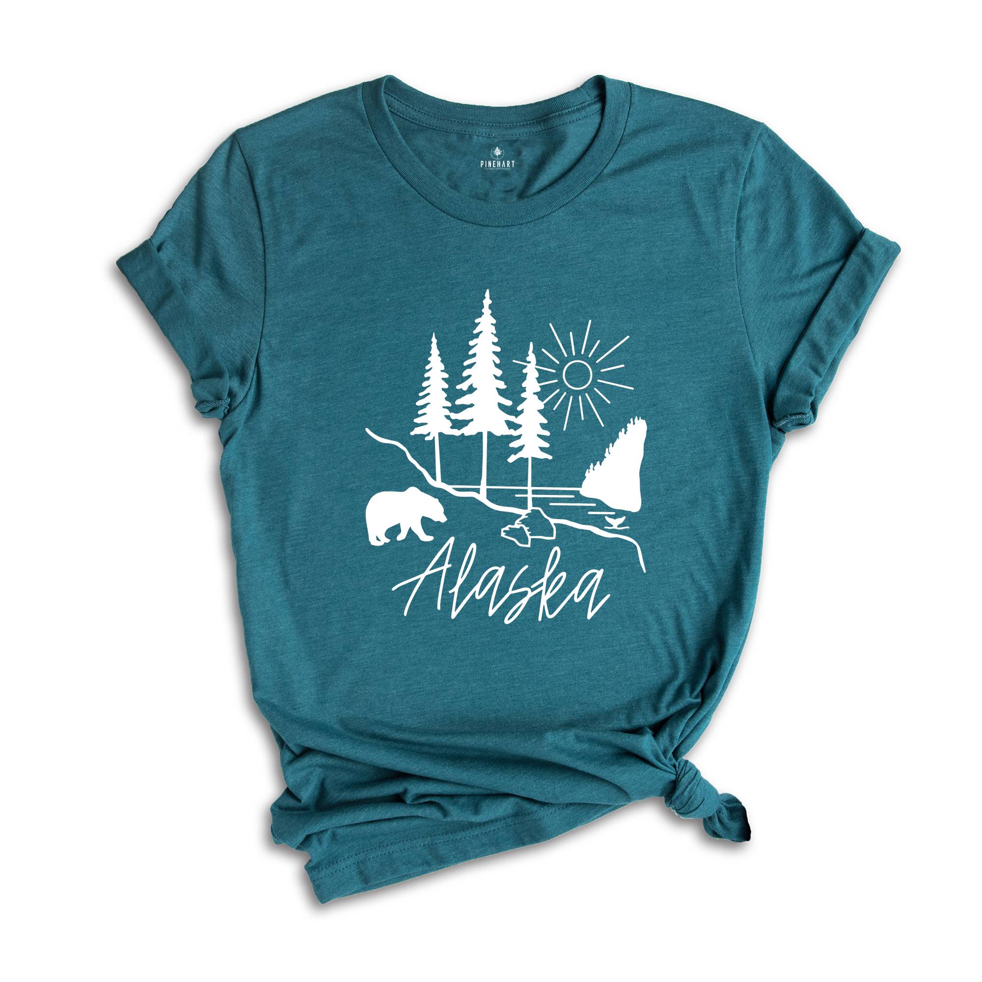 Alaska Shirts, Alaska State Map Shirt, Alaska State Shirt, Alaska Football Shirt, Alaska Gifts, Alaska Apparel, Alaskan University Tee