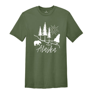 Alaska Shirts, Alaska State Map Shirt, Alaska State Shirt, Alaska Football Shirt, Alaska Gifts, Alaska Apparel, Alaskan University Tee