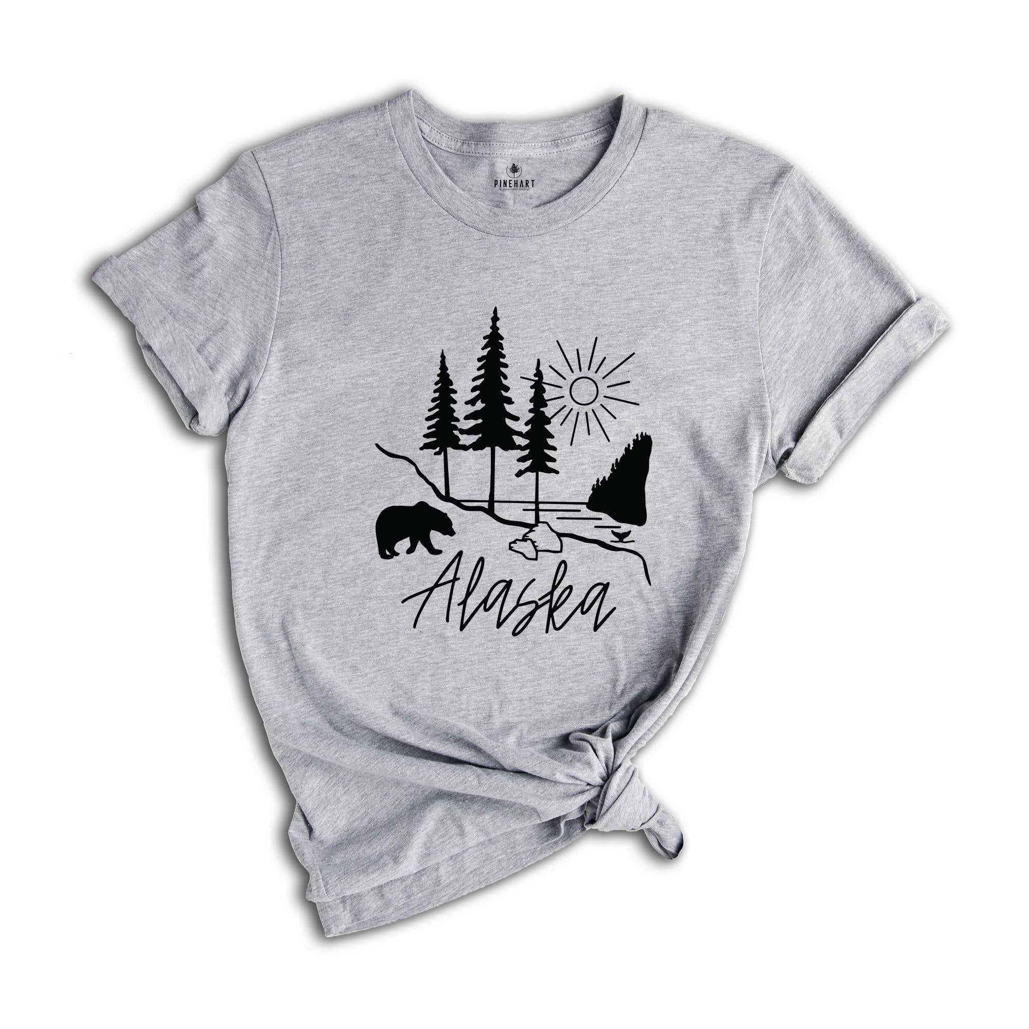 Alaska Shirts, Alaska State Map Shirt, Alaska State Shirt, Alaska Football Shirt, Alaska Gifts, Alaska Apparel, Alaskan University Tee