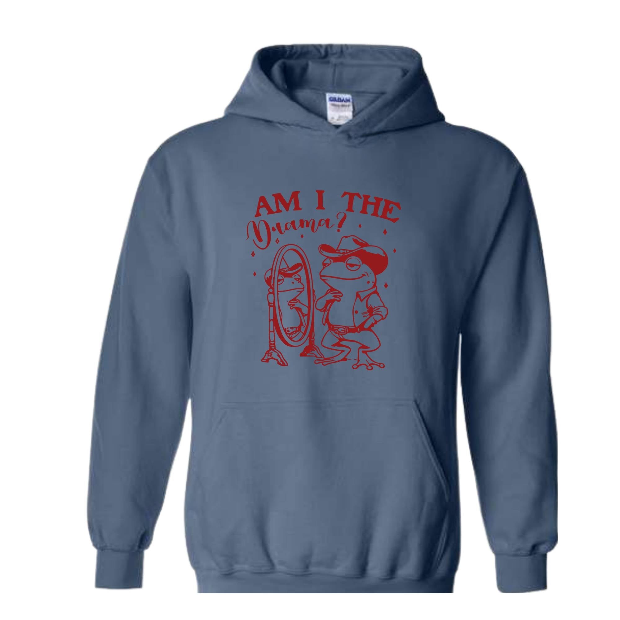 Am I The Drama Funny Frog Sweatshirt, Frog Graphic T-Shirt, Retro Sassy Tee Gift Shirt, Mental Health Hoodie, Funny Frog Lover Gift Sweater