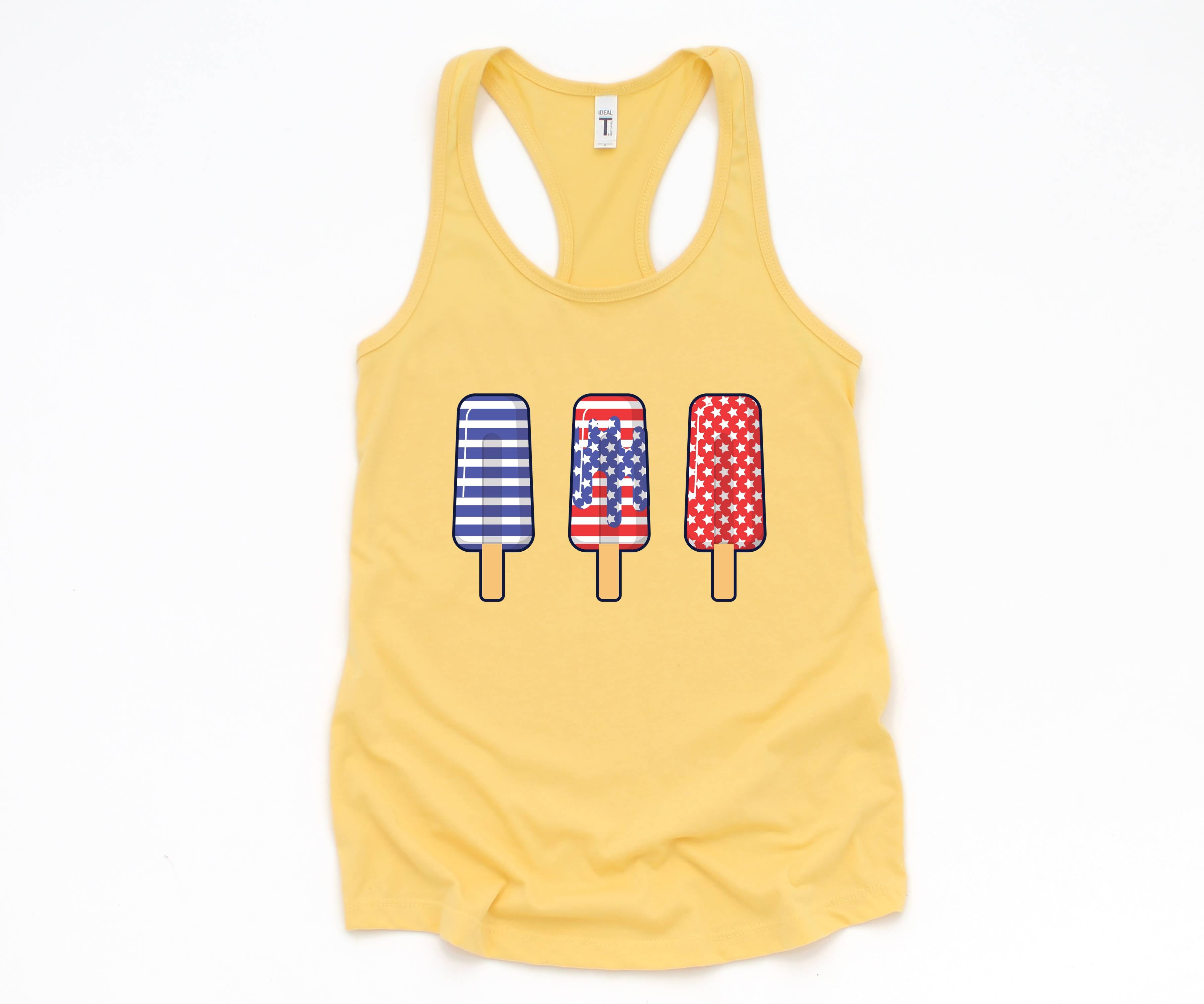 America Ice Cream Tank Top, Patriotic Tank Top, Fun July 4th Popsicles Tank Top, Patriotic Popsicles Tank Top, 4th Of July Tank Top