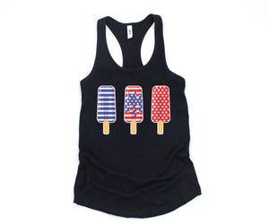 America Ice Cream Tank Top, Patriotic Tank Top, Fun July 4th Popsicles Tank Top, Patriotic Popsicles Tank Top, 4th Of July Tank Top