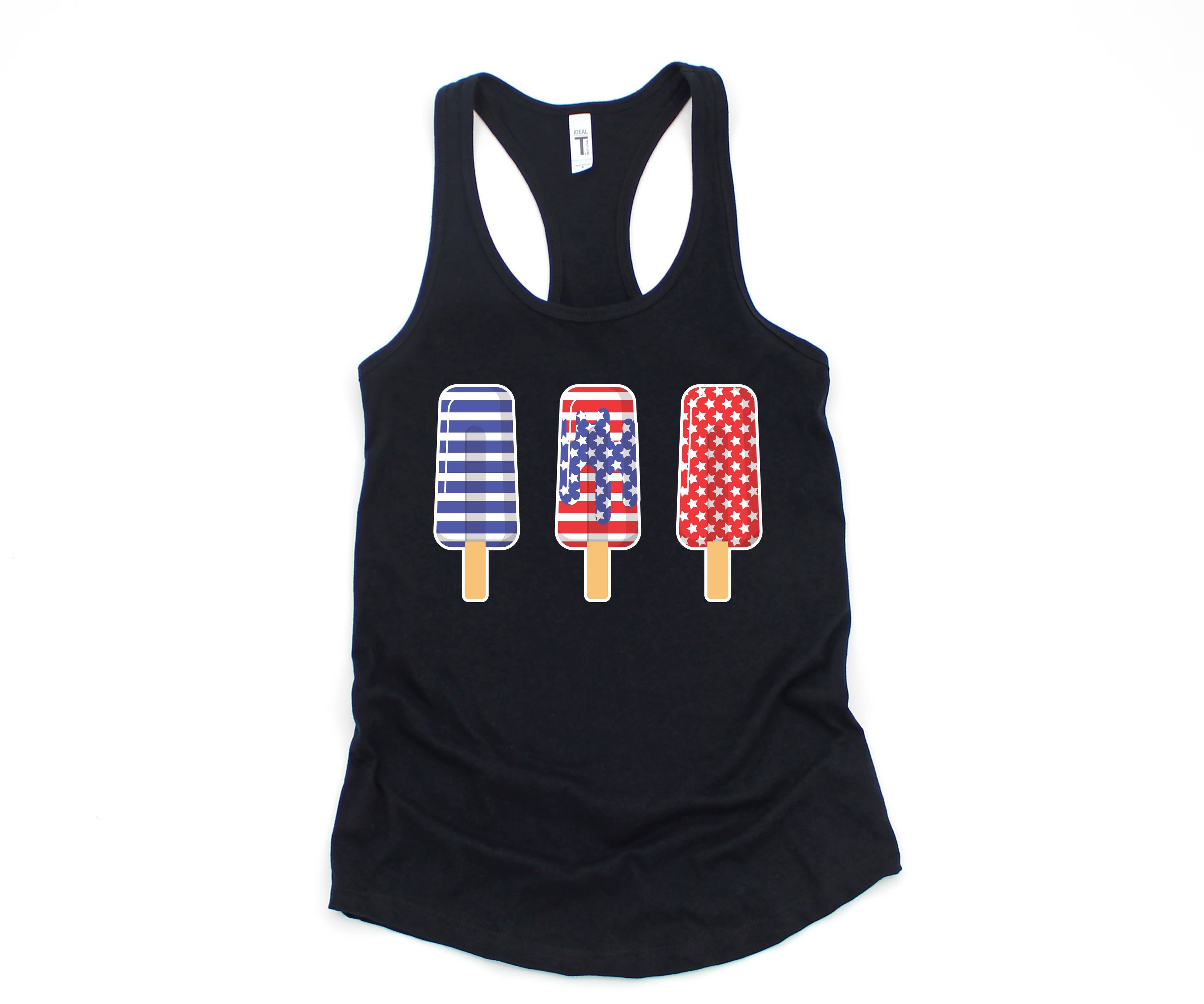America Ice Cream Tank Top, Patriotic Tank Top, Fun July 4th Popsicles Tank Top, Patriotic Popsicles Tank Top, 4th Of July Tank Top
