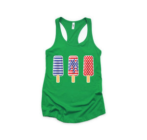 America Ice Cream Tank Top, Patriotic Tank Top, Fun July 4th Popsicles Tank Top, Patriotic Popsicles Tank Top, 4th Of July Tank Top