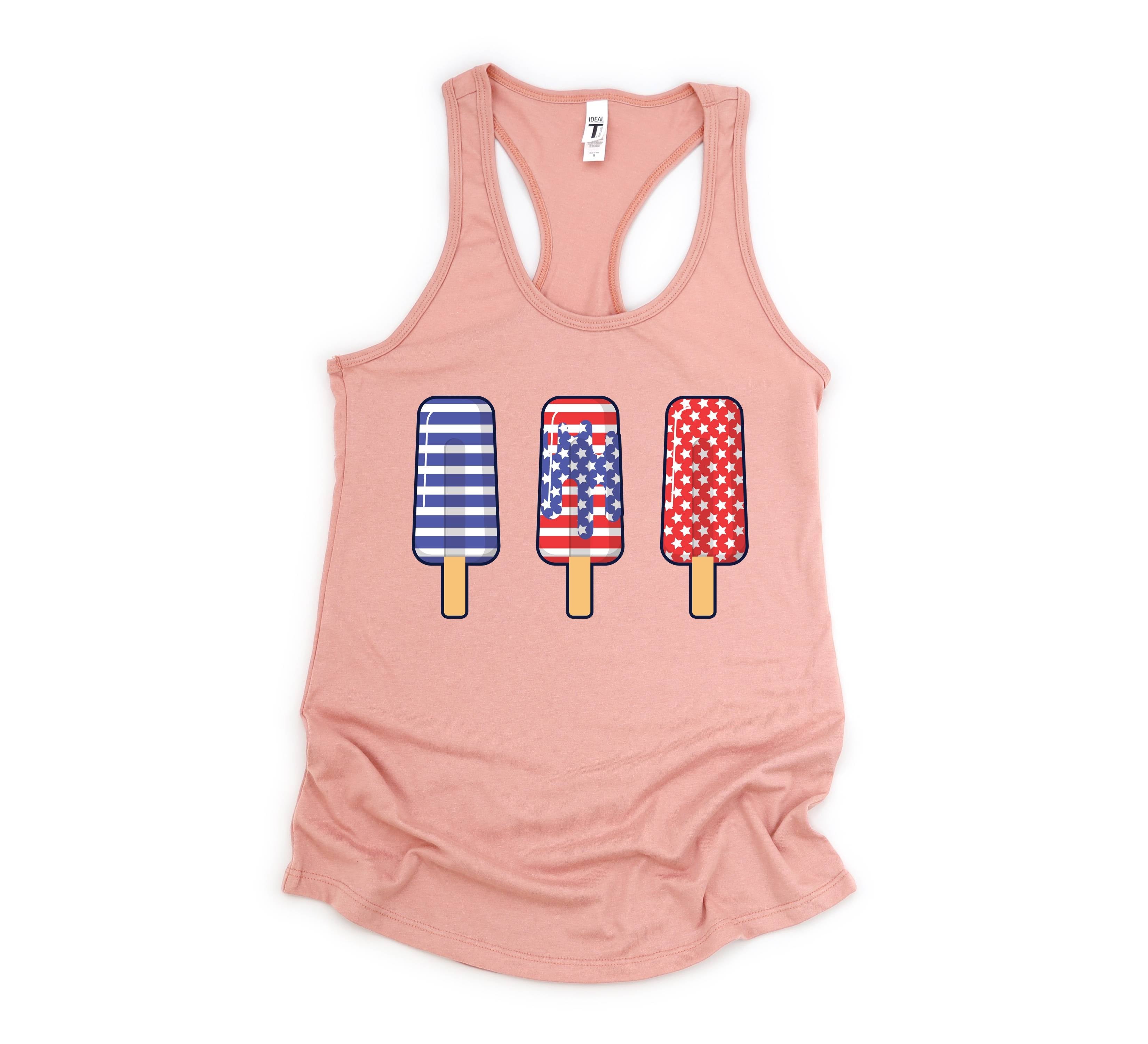 America Ice Cream Tank Top, Patriotic Tank Top, Fun July 4th Popsicles Tank Top, Patriotic Popsicles Tank Top, 4th Of July Tank Top