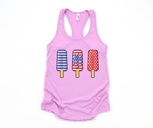 America Ice Cream Tank Top, Patriotic Tank Top, Fun July 4th Popsicles Tank Top, Patriotic Popsicles Tank Top, 4th Of July Tank Top