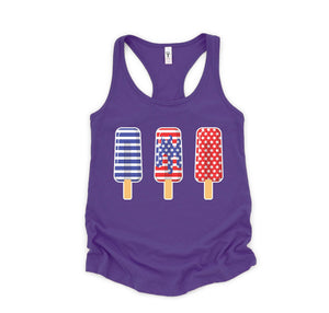 America Ice Cream Tank Top, Patriotic Tank Top, Fun July 4th Popsicles Tank Top, Patriotic Popsicles Tank Top, 4th Of July Tank Top