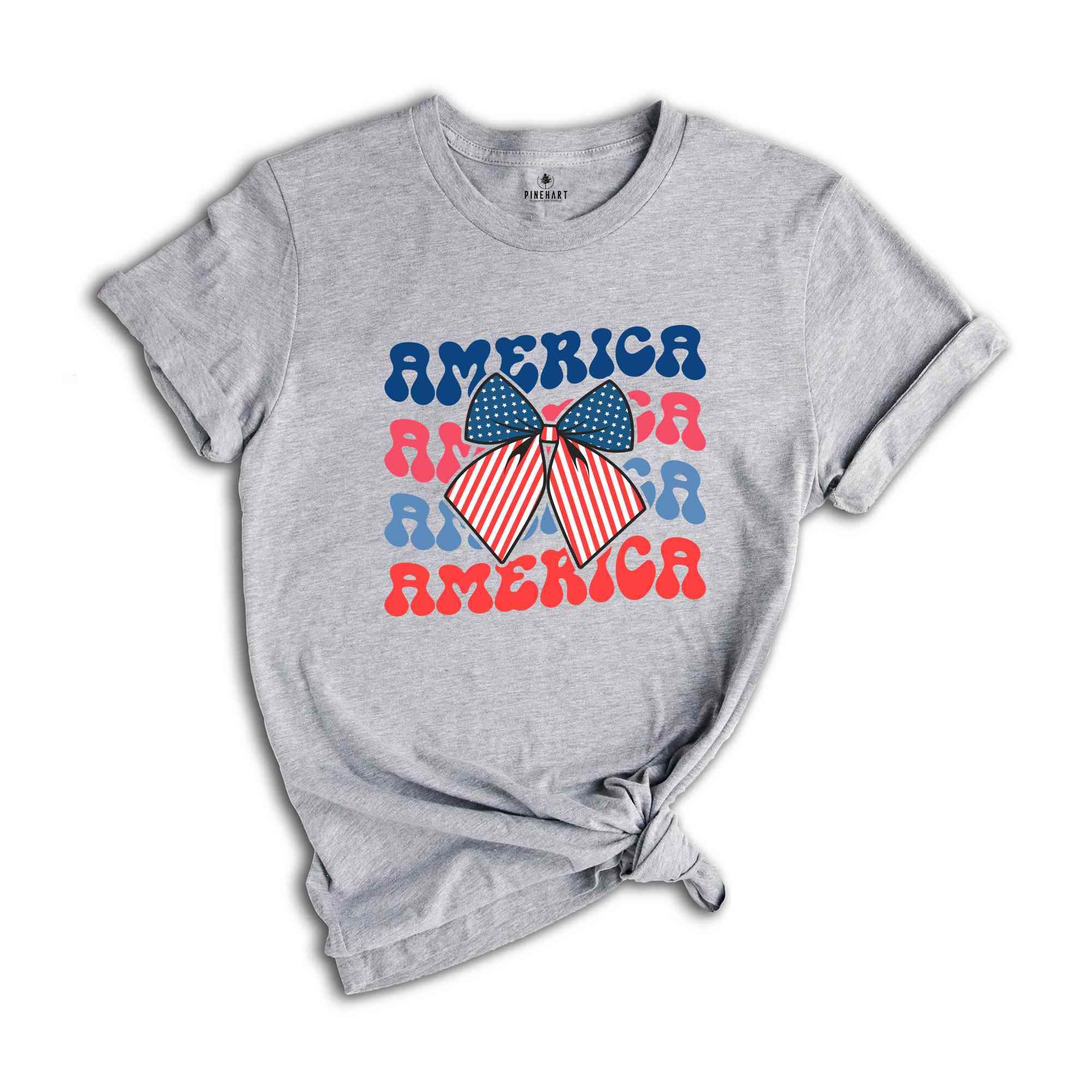 FLOYU Women's Party In The USA Shirt – Retro 4th Of July Patriotic Tee, Bleached Blue, Casual Lightning Print, XX-Large - View #10