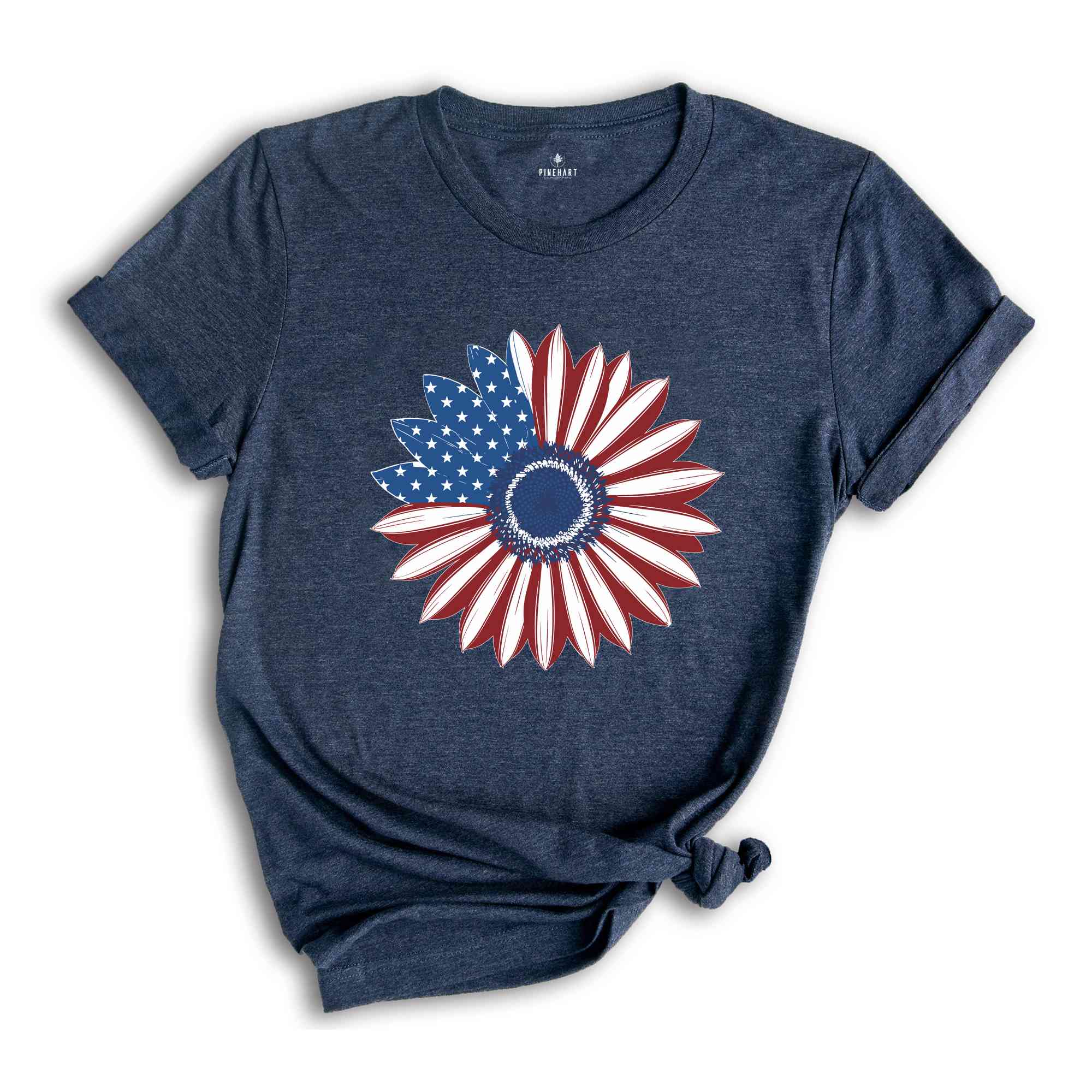 America Sunflower T-Shirt, USA Flag Flower T-Shirt, Gift For American, Freedom T-Shirt, Independence Shirt