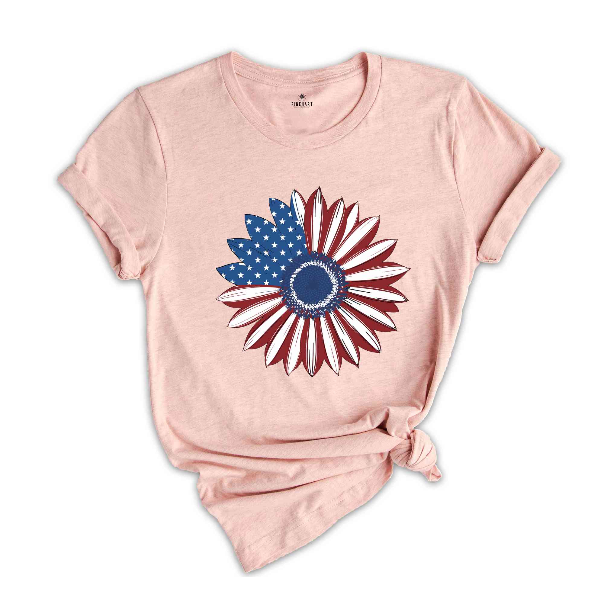 America Sunflower T-Shirt, USA Flag Flower T-Shirt, Gift For American, Freedom T-Shirt, Independence Shirt