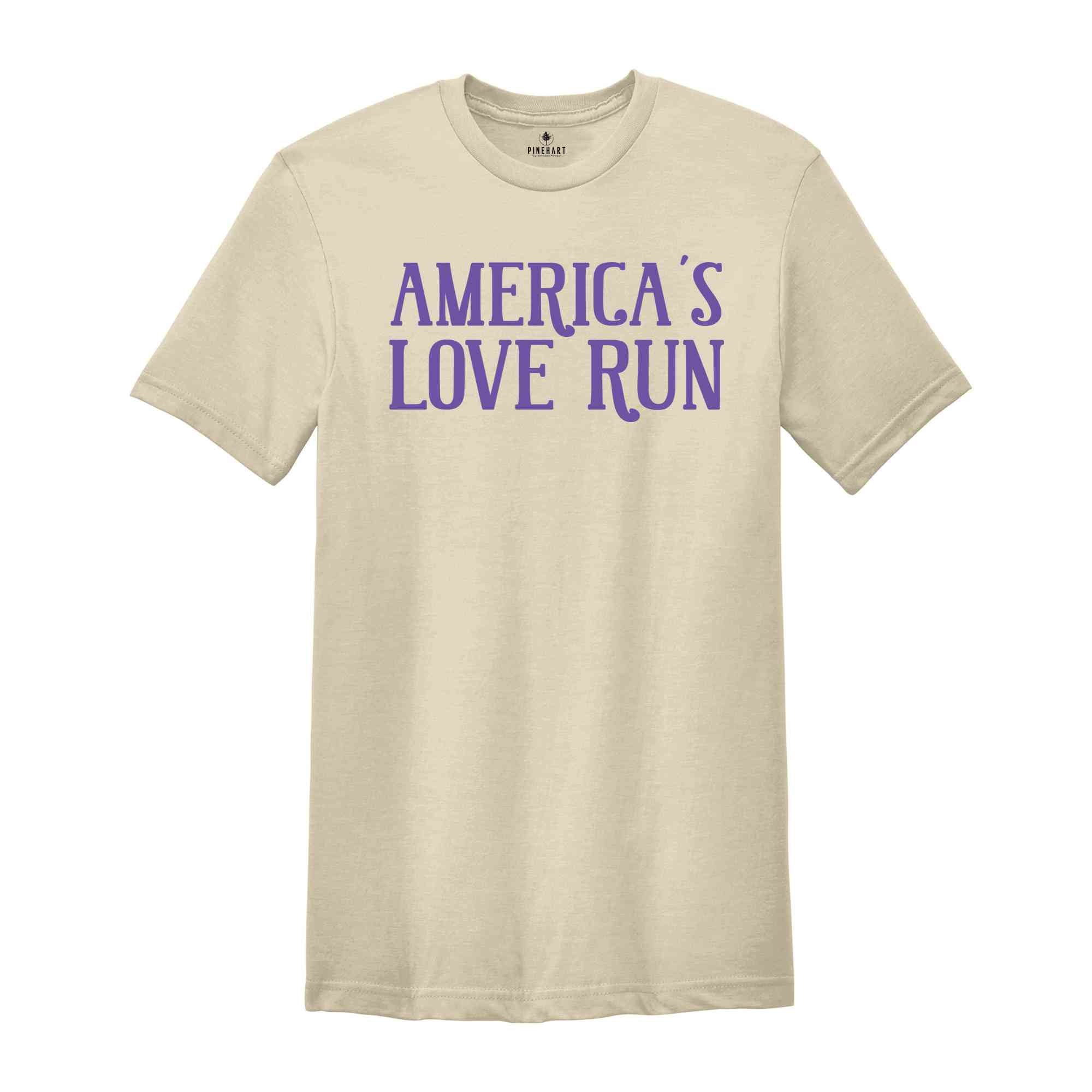 America's Love Run Shirt, Running Event Shirt, Charity Race Gear, Marathon Shirt, Heart Health Shirt, Patriotic Run Shirt, USA Love Run Gea