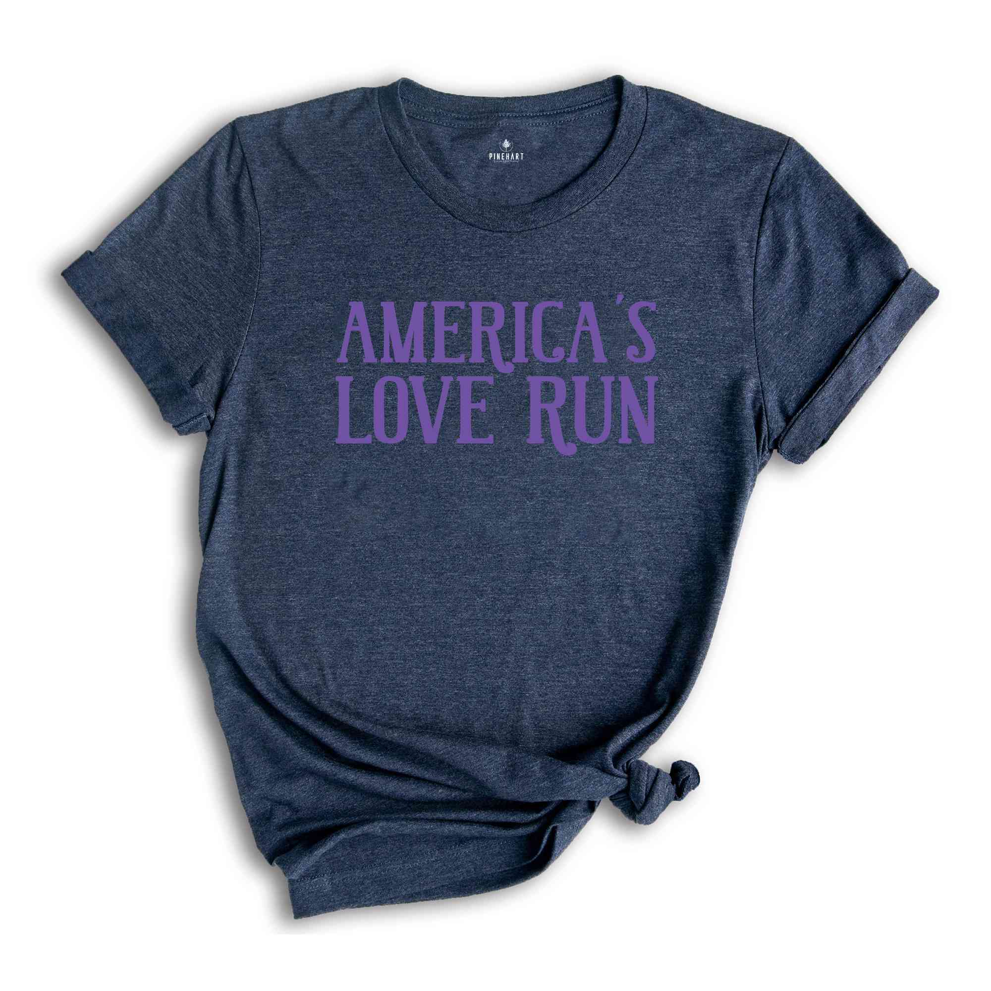 America's Love Run Shirt, Running Event Shirt, Charity Race Gear, Marathon Shirt, Heart Health Shirt, Patriotic Run Shirt, USA Love Run Gea