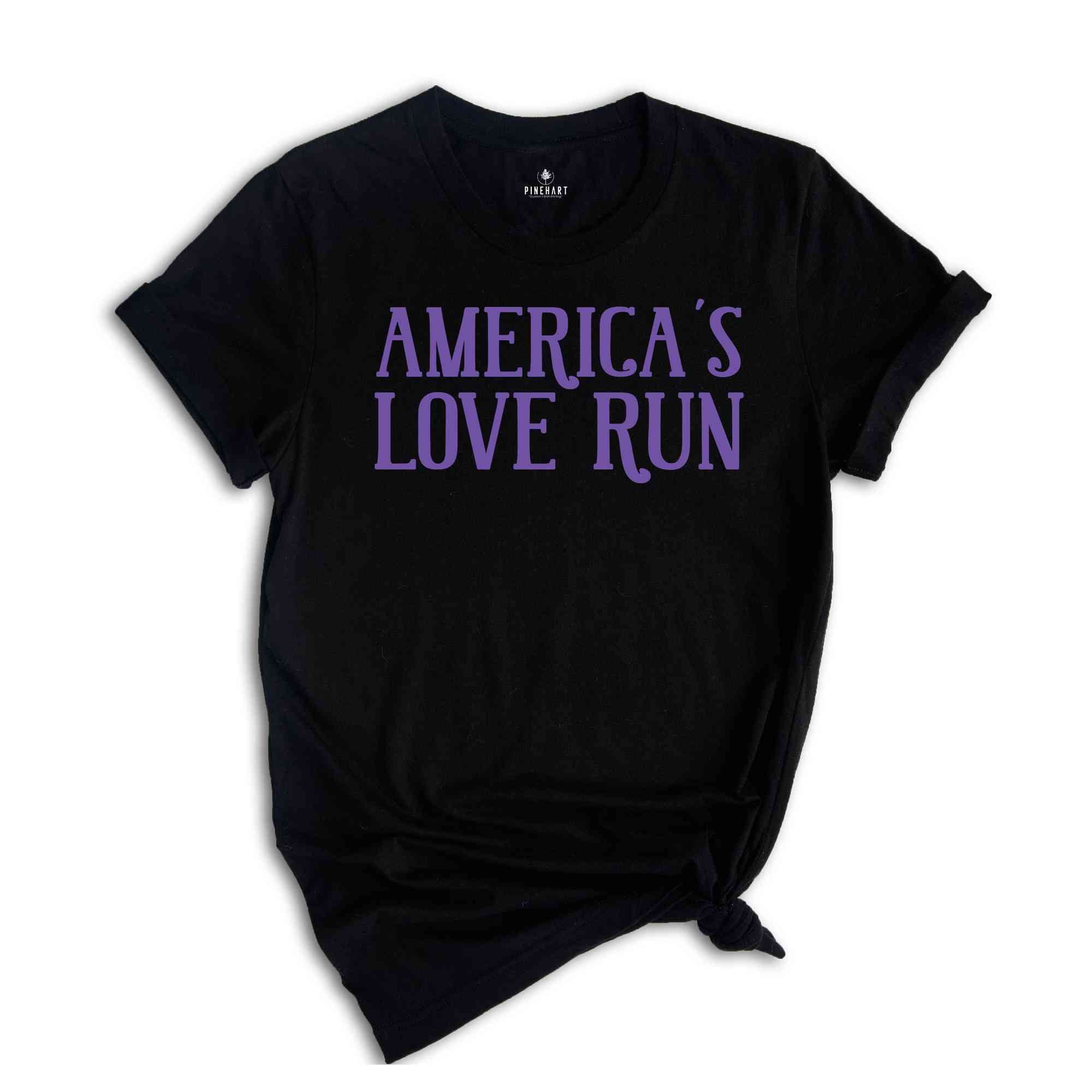 America's Love Run Shirt, Running Event Shirt, Charity Race Gear, Marathon Shirt, Heart Health Shirt, Patriotic Run Shirt, USA Love Run Gea