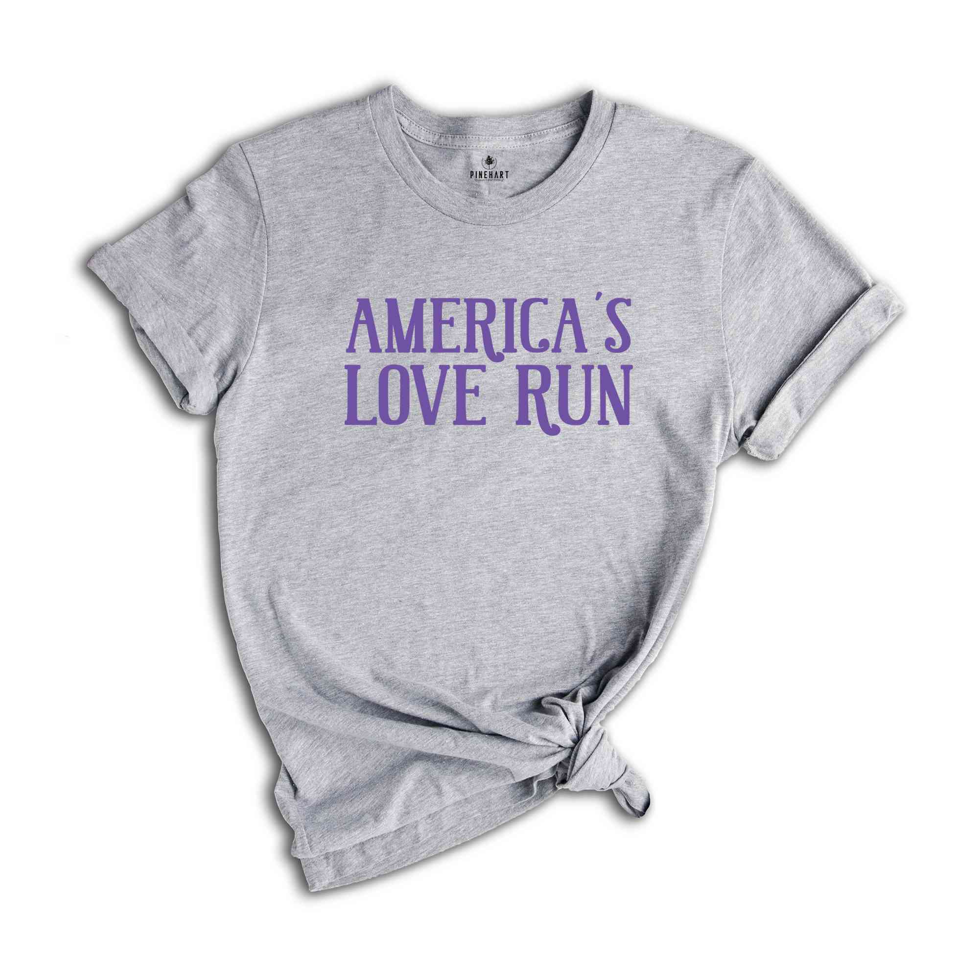 America's Love Run Shirt, Running Event Shirt, Charity Race Gear, Marathon Shirt, Heart Health Shirt, Patriotic Run Shirt, USA Love Run Gea