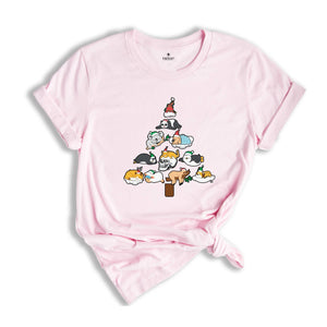 Animal Christmas Tree Shirt, Cute Christmas Shirt, Funny Animals Shirt, Farmer Christmas Shirt, Sloth Christmas Shirt