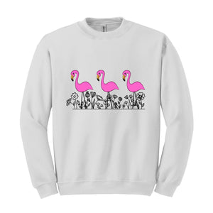 Animal Tropical Bird Pink Flamingo Sweatshirt, Flamingo Lover , Pink Flamingo Tee, Flamingo Lover Gift