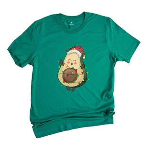 Avocado Christmas T-shirt, Vegan Christmas Shirt, Funny Christmas Tee, Christmas Gift, Avocado Santa Costume, Xmas Pajamas
