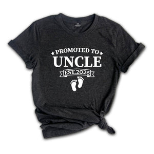 Baby Announcement, Promoted to Auntie, Promoted to Uncle Est. 2026, New Aunt Shirt, New Uncle Shirt, Pregnancy Reveal, Baby Reveal Shirts