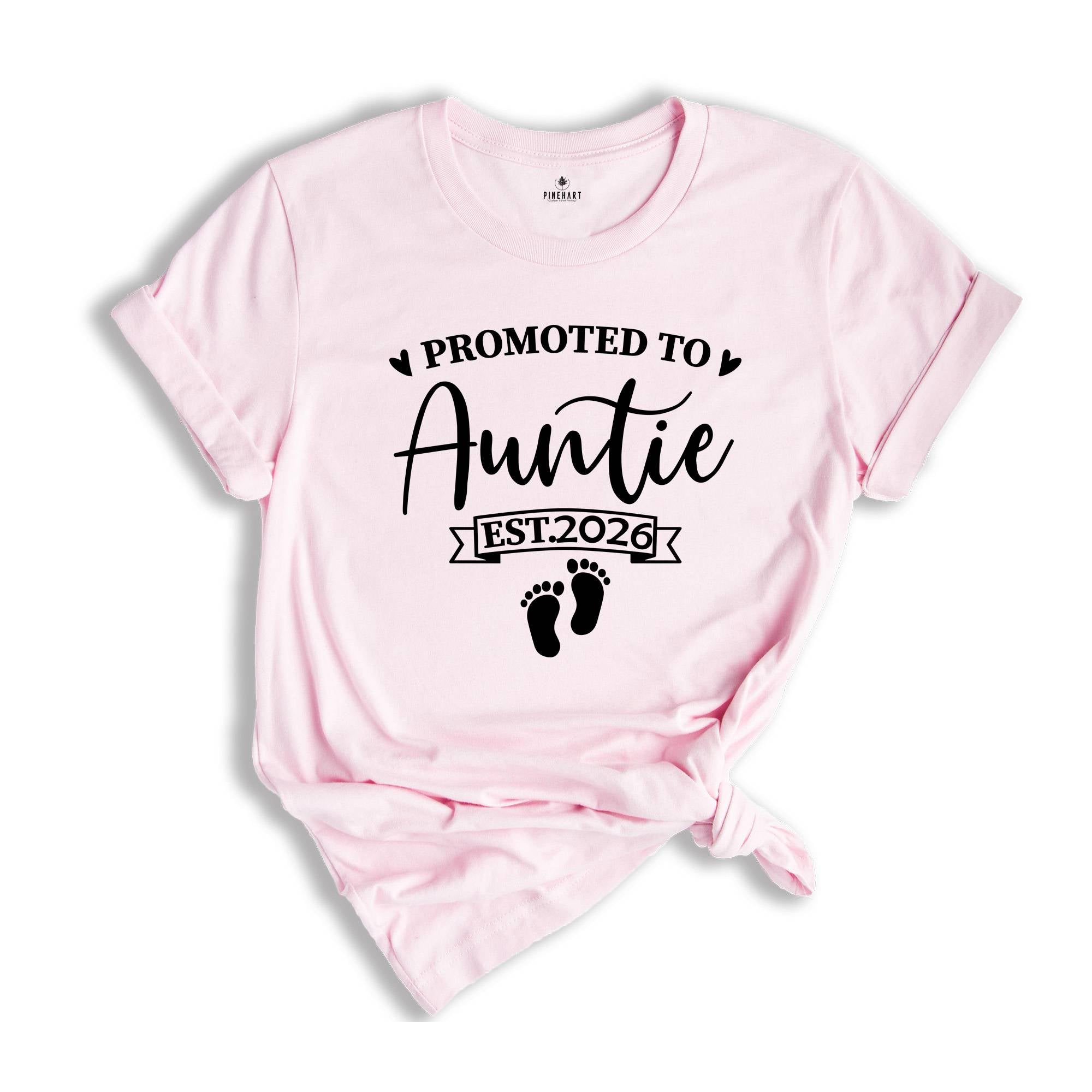 Baby Announcement, Promoted to Auntie, Promoted to Uncle Est. 2026, New Aunt Shirt, New Uncle Shirt, Pregnancy Reveal, Baby Reveal Shirts