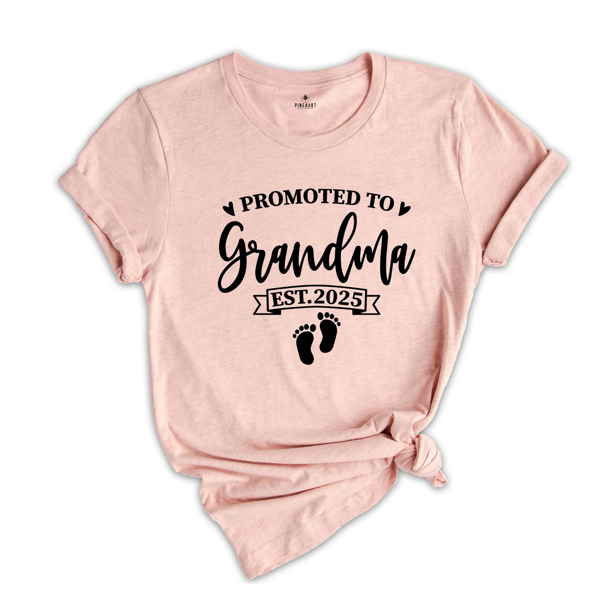 Baby Announcement, Promoted to Grandma, Promoted to Grandpa Est. 2025, New Grandma Shirt, New Grandpa Shirt, Pregnancy Reveal