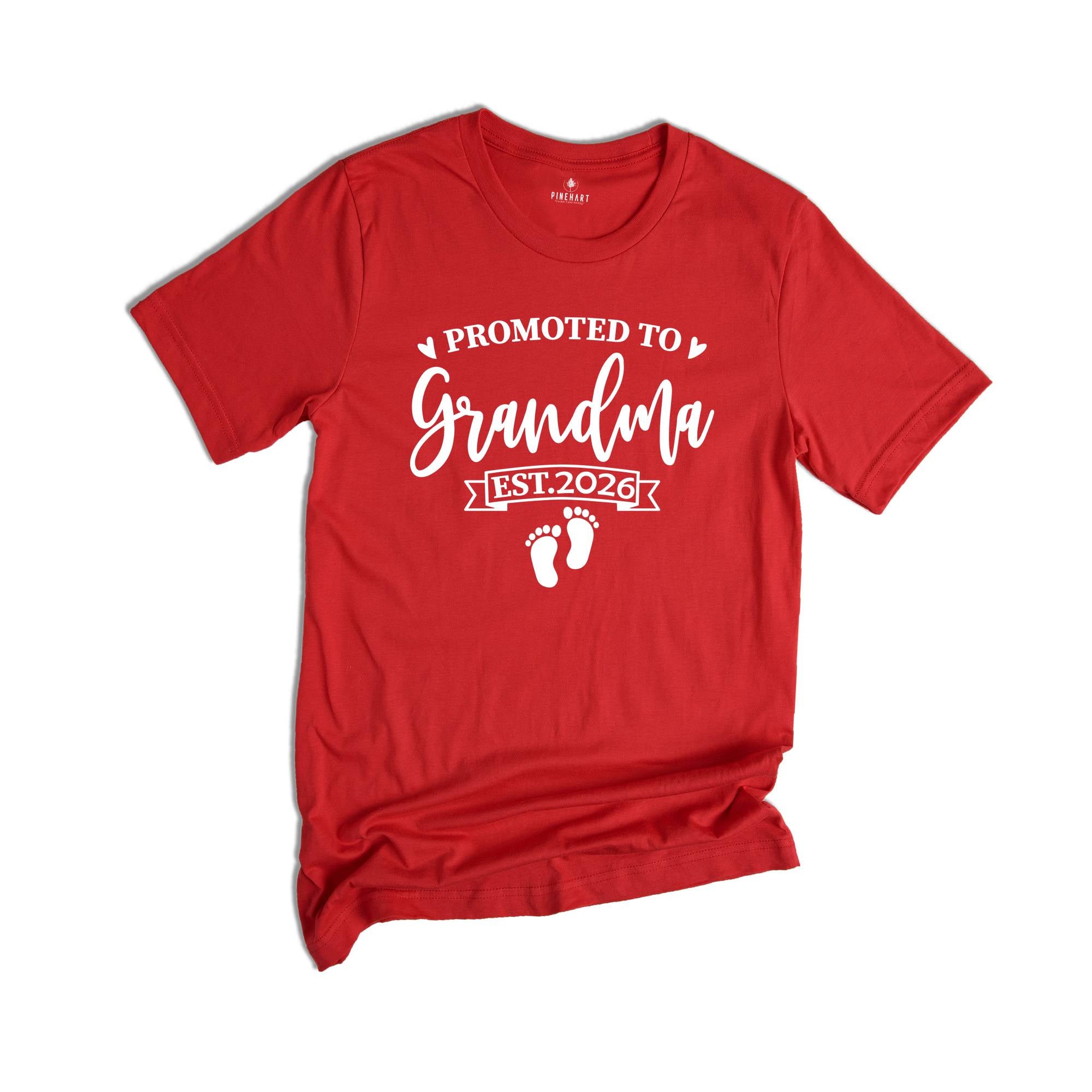 Baby Announcement, Promoted to Grandma, Promoted to Grandpa Est. 2026, New Grandma Shirt, New Grandpa Shirt, Pregnancy Reveal