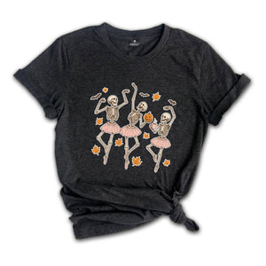 Ballerina Dancing Skeletons Shirt, Halloween Shirt, Spooky Ballet Halloween Tee, Fall Shirt Shirt, Cute Halloween Tee, Ballerina Shirt
