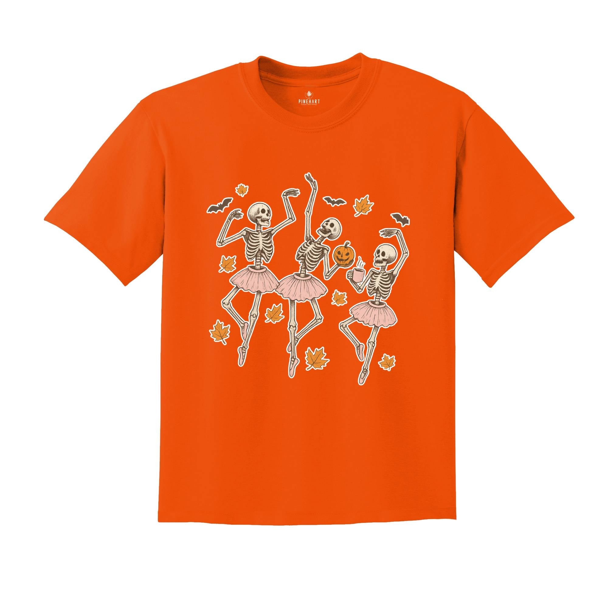 Ballerina Dancing Skeletons Shirt, Halloween Shirt, Spooky Ballet Halloween Tee, Fall Shirt Shirt, Cute Halloween Tee, Ballerina Shirt