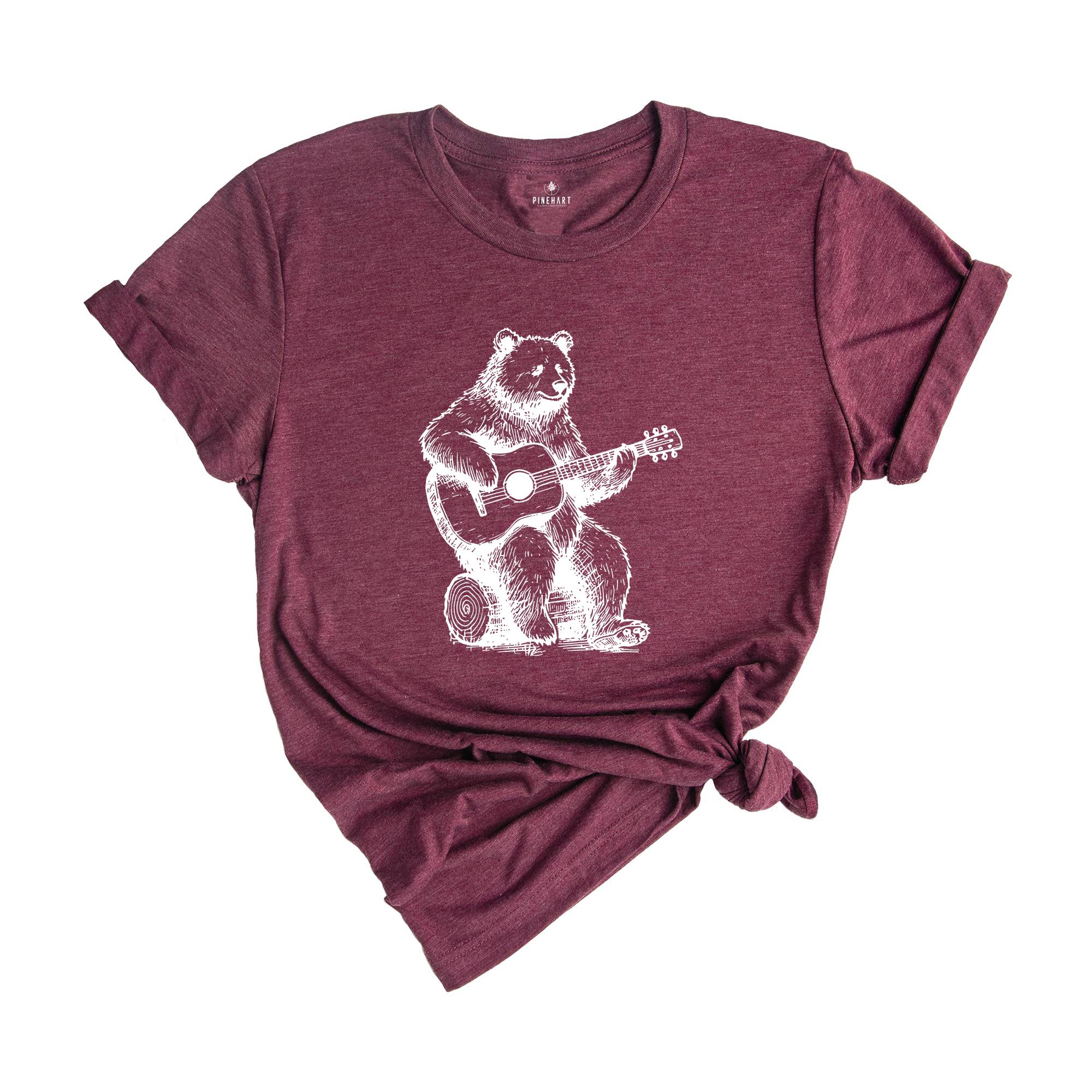 Bear Playing Guitar Shirt, Bear Shirt, Bear And Music Shirt, Musician Shirt, Guitar Player Shirt, Bear Guitar Shirt, Music Guitar Gift