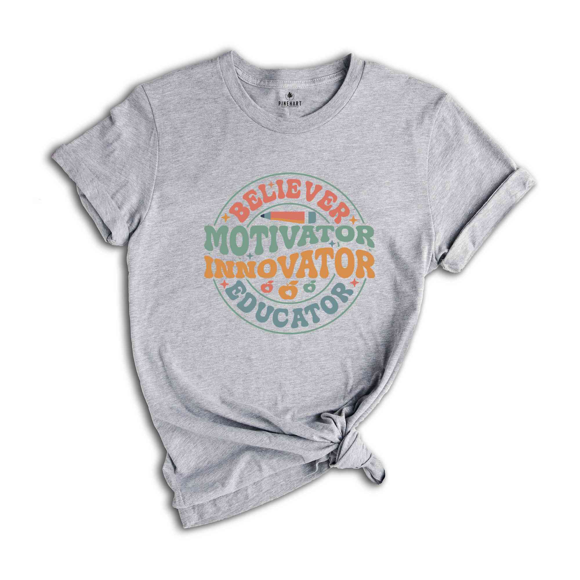 Believer Motivator Innovator Educator Shirt, Teacher Shirt, Back To School Shirt, Cute Teacher Gift, Teacher Appreciation, School Shirt