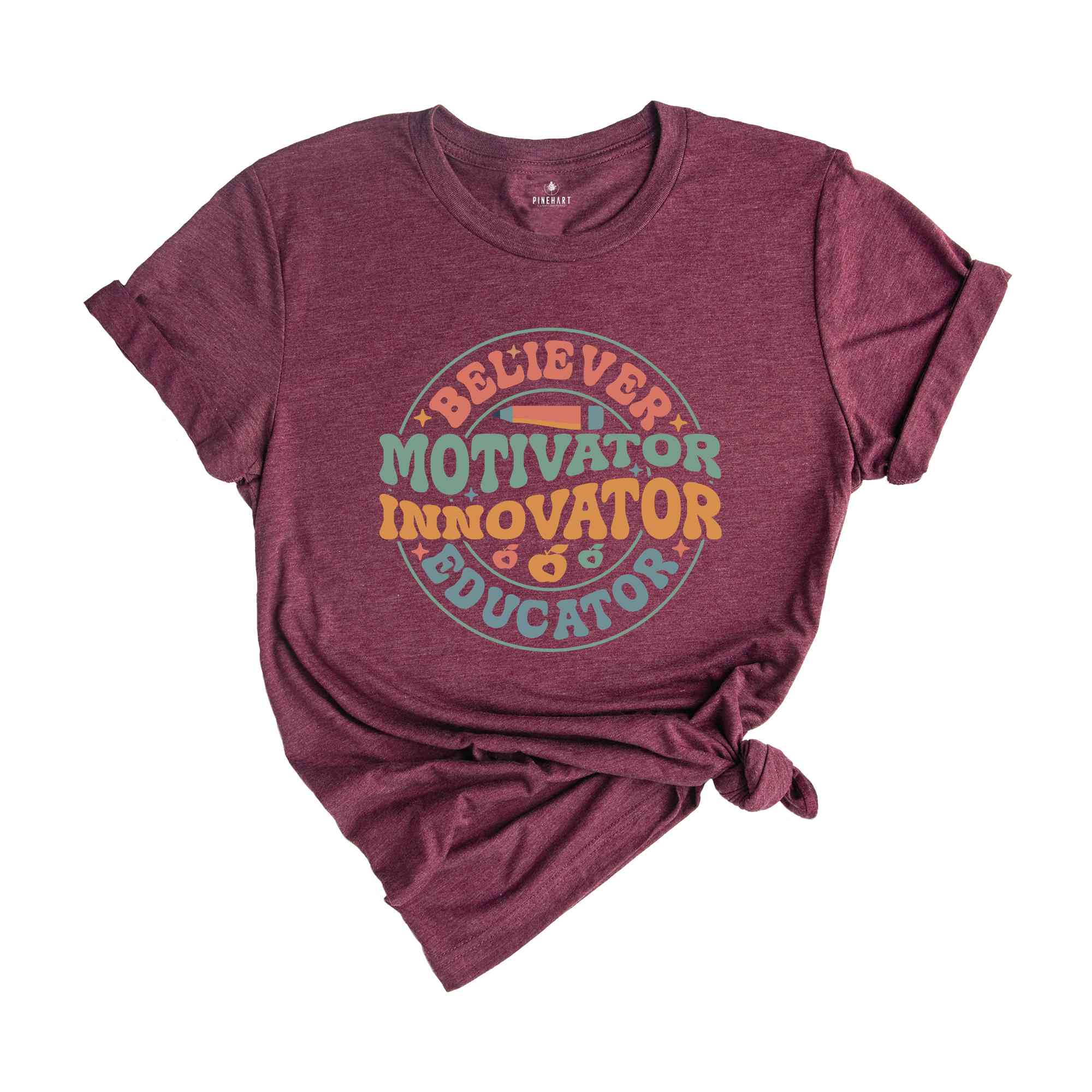 Believer Motivator Innovator Educator Shirt, Teacher Shirt, Back To School Shirt, Cute Teacher Gift, Teacher Appreciation, School Shirt