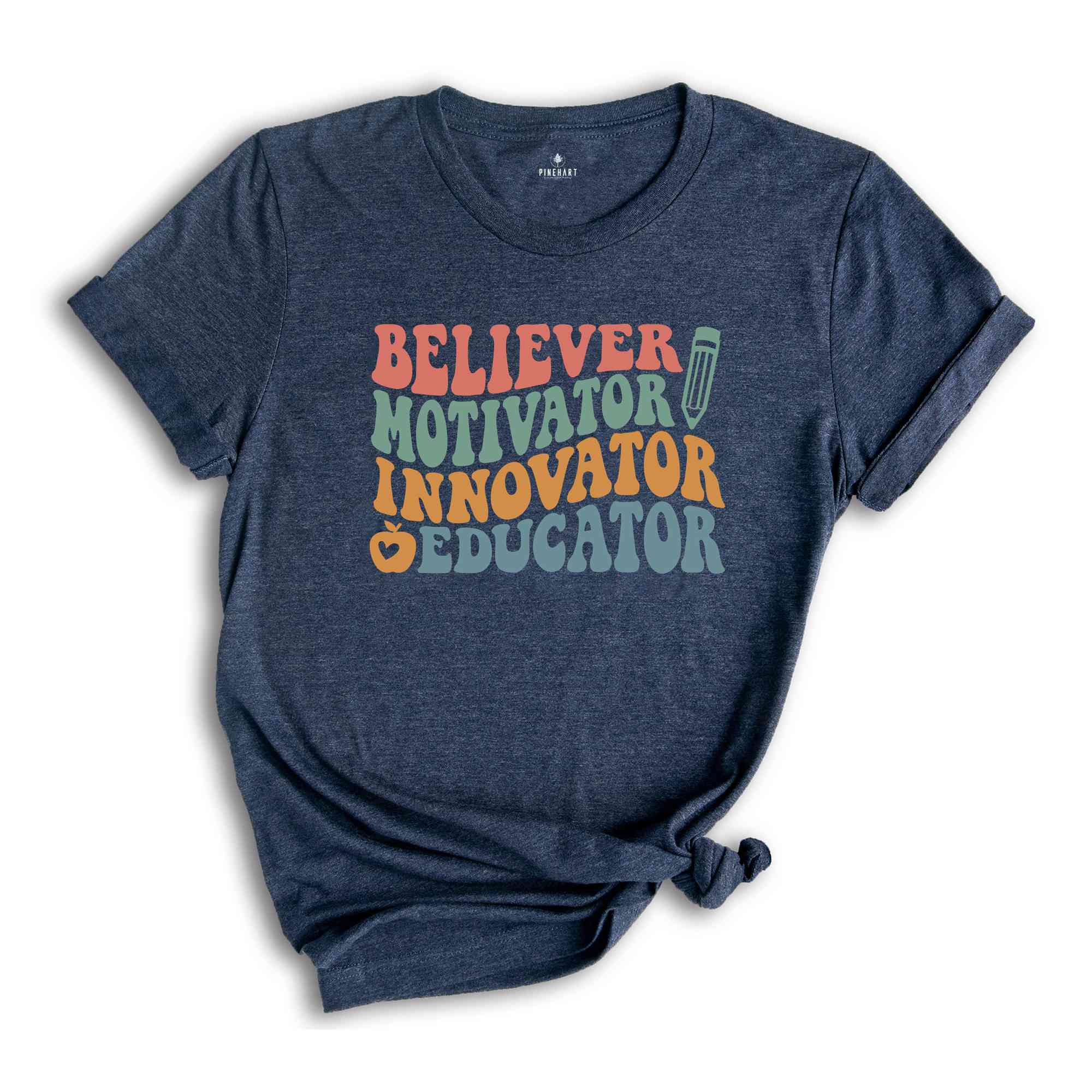 Believer Motivator Innovator Educator Tee, Teacher Appreciation, Teacher Shirt, Back To School Tee, School Shirt, Cute Teacher Gift